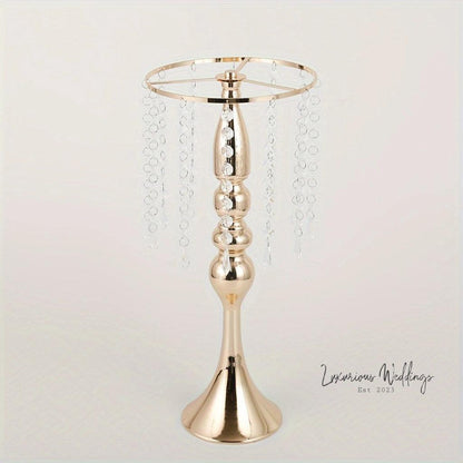Golden Vase for Wedding Centerpieces - Crystal Flower Holder Stand centerpieces Luxurious Weddings