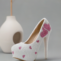 Janie-Valentine White pearl heels Bridal Shoes Luxurious Weddings