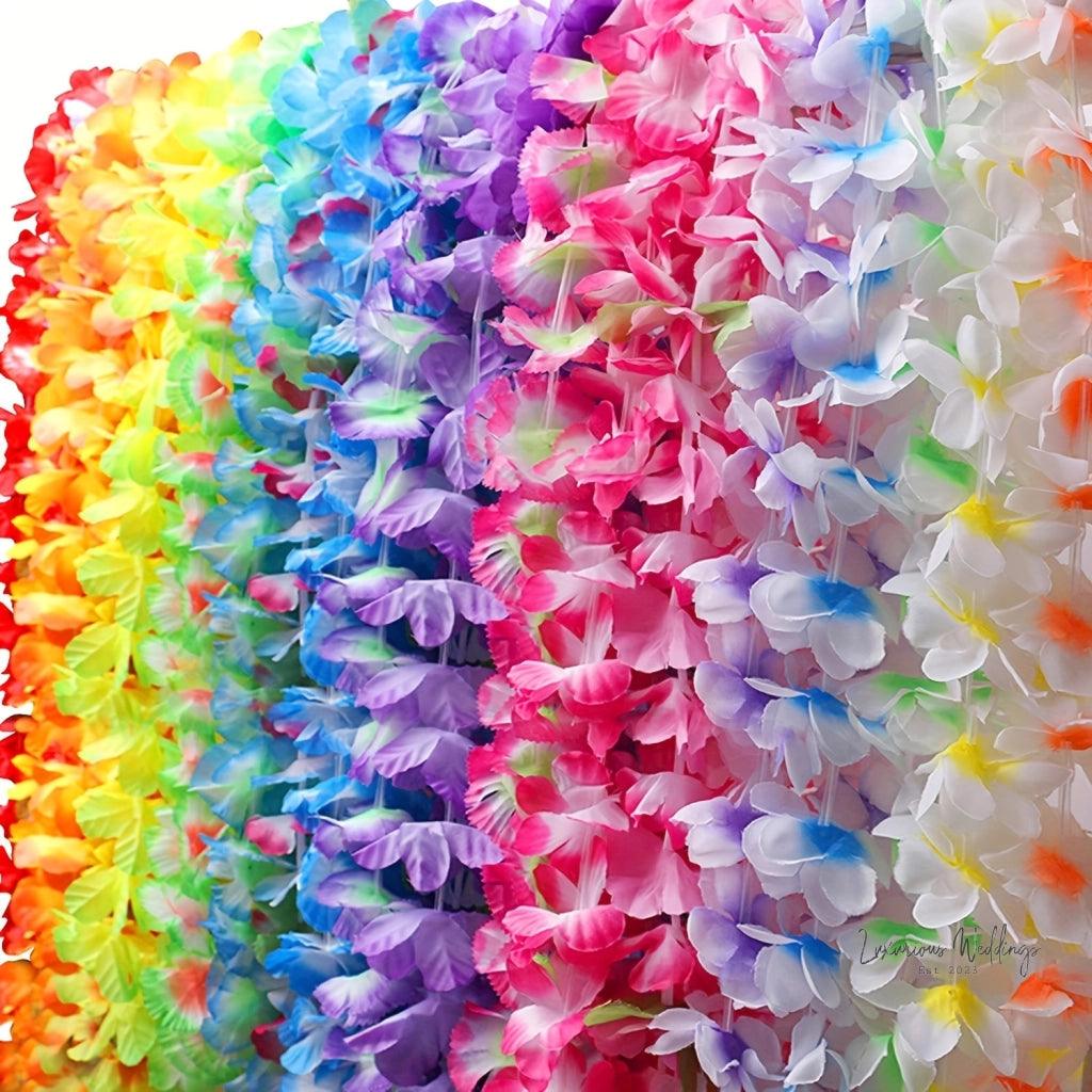 Hawaiian Luau Party Favors - 36pcs Tropical Flower Leis for Holidays & Events Wedding Decor Luxurious Weddings