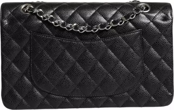 Chanel Black Caviar Medium Classic Double Flap Shoulder Quilted Silver Bag clutch bag Luxurious Weddings