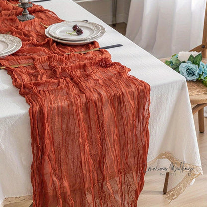 Balinese Pleated Table Runner - 4pcs, Polyester Material for Weddings Table Runner Luxurious Weddings