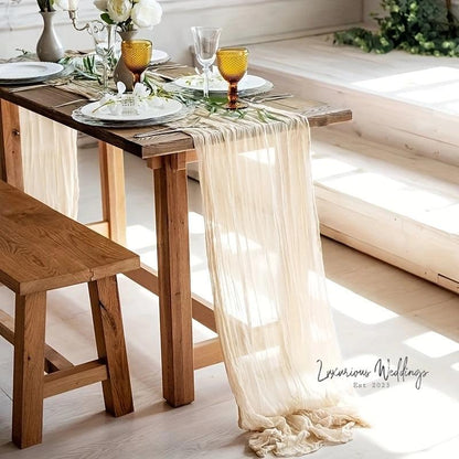 Balinese Pleated Table Runner - 4pcs, Polyester Material for Weddings Table Runner Luxurious Weddings