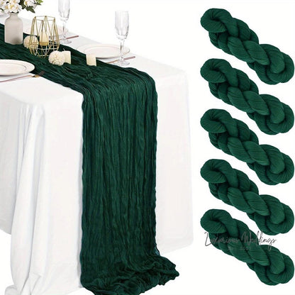Balinese Pleated Table Runner - 4pcs, Polyester Material for Weddings Table Runner Luxurious Weddings
