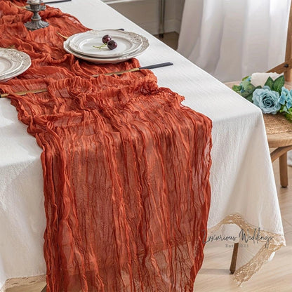 Balinese Pleated Table Runner - 4pcs, Polyester Material for Weddings Table Runner Luxurious Weddings