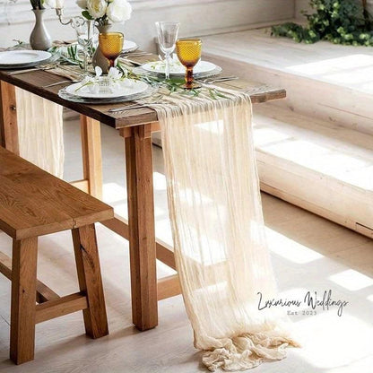 Balinese Pleated Table Runner - 4pcs, Polyester Material for Weddings Table Runner Luxurious Weddings