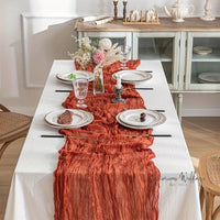 Balinese Pleated Table Runner - 4pcs, Polyester Material for Weddings Table Runner Luxurious Weddings