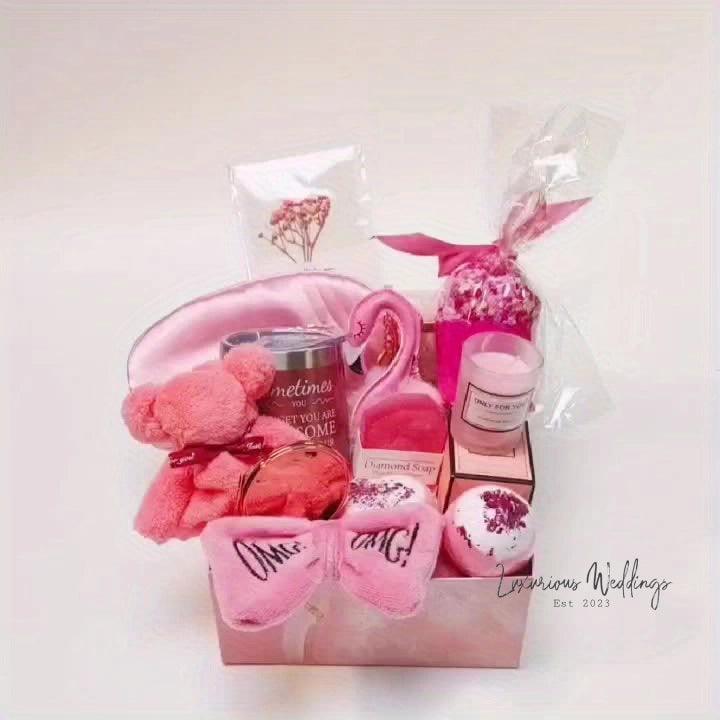 Luxurious Spa Gift Set - Rose Scented Box with 13pcs Gift Set Luxurious Weddings