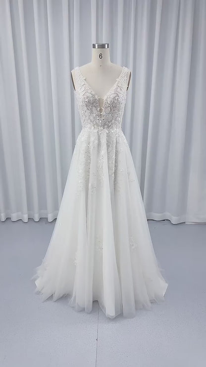 Bohemian Lace Sequin Wedding Dress Boho Wedding Dress Luxurious Weddings