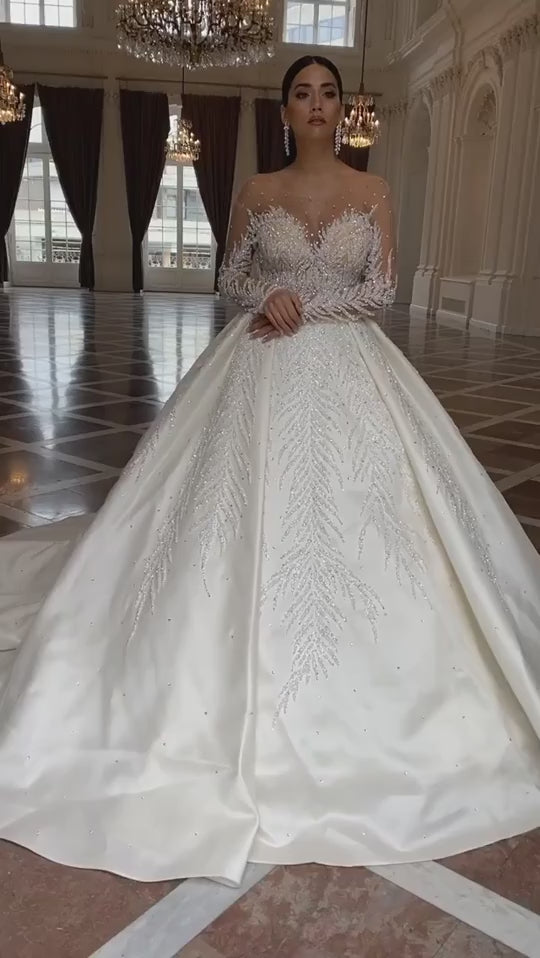 Alana-Jane Heavy Beaded Crystal Wedding Dress Wedding Dress Luxurious Weddings