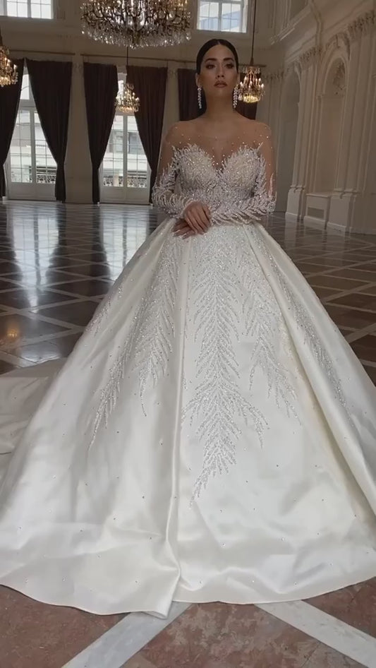 Alana-Jane Heavy Beaded Crystal Wedding Dress Wedding Dress Luxurious Weddings