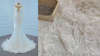Elegant High Neck Long Sleeve Mermaid Wedding Dress Wedding Dress Luxurious Weddings