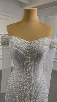 White Lace Beaded Mermaid Bridal Wedding Dress Wedding Dress Luxurious Weddings
