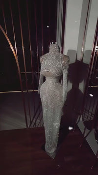 Dyani Dual of the Dessert Crystal Silver Illusion Hollow Out Dress Wedding Dress Luxurious Weddings