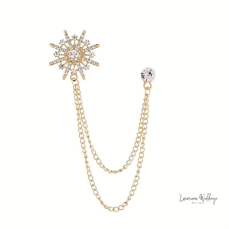 Rhinestone Suit Brooch - Elegant Alloy Accessory with Funky Design Suit Booch Luxurious Weddings