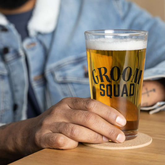 GROOM SQUAD Shaker Pint Beer Glass Luxurious Weddings