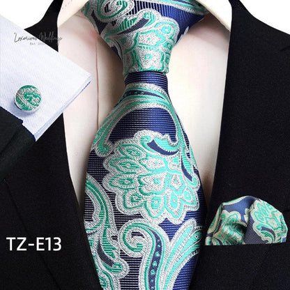 Stylish Paisley Tie & Waistband Set Necktie Luxurious Weddings