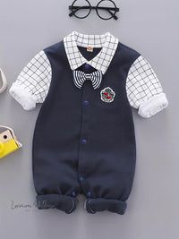 Stylish Plaid Baby Boy Suit - Cotton Blend, Hand Wash, Casual Luxurious Weddings