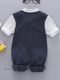 Stylish Plaid Baby Boy Suit - Cotton Blend, Hand Wash, Casual Luxurious Weddings