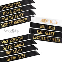 Universal Bridal Party Decorations - Satin Sash & Shoulder Straps Hens Night Luxurious Weddings