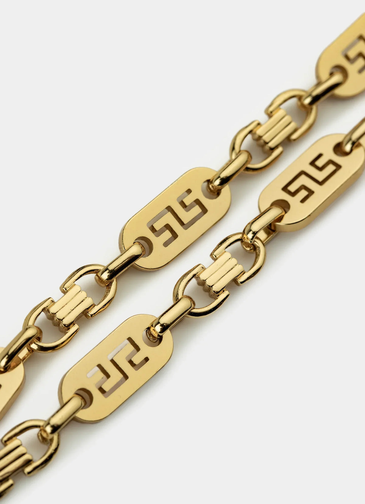 Greca Plate Bracelet 8mm -18K Gold Plated