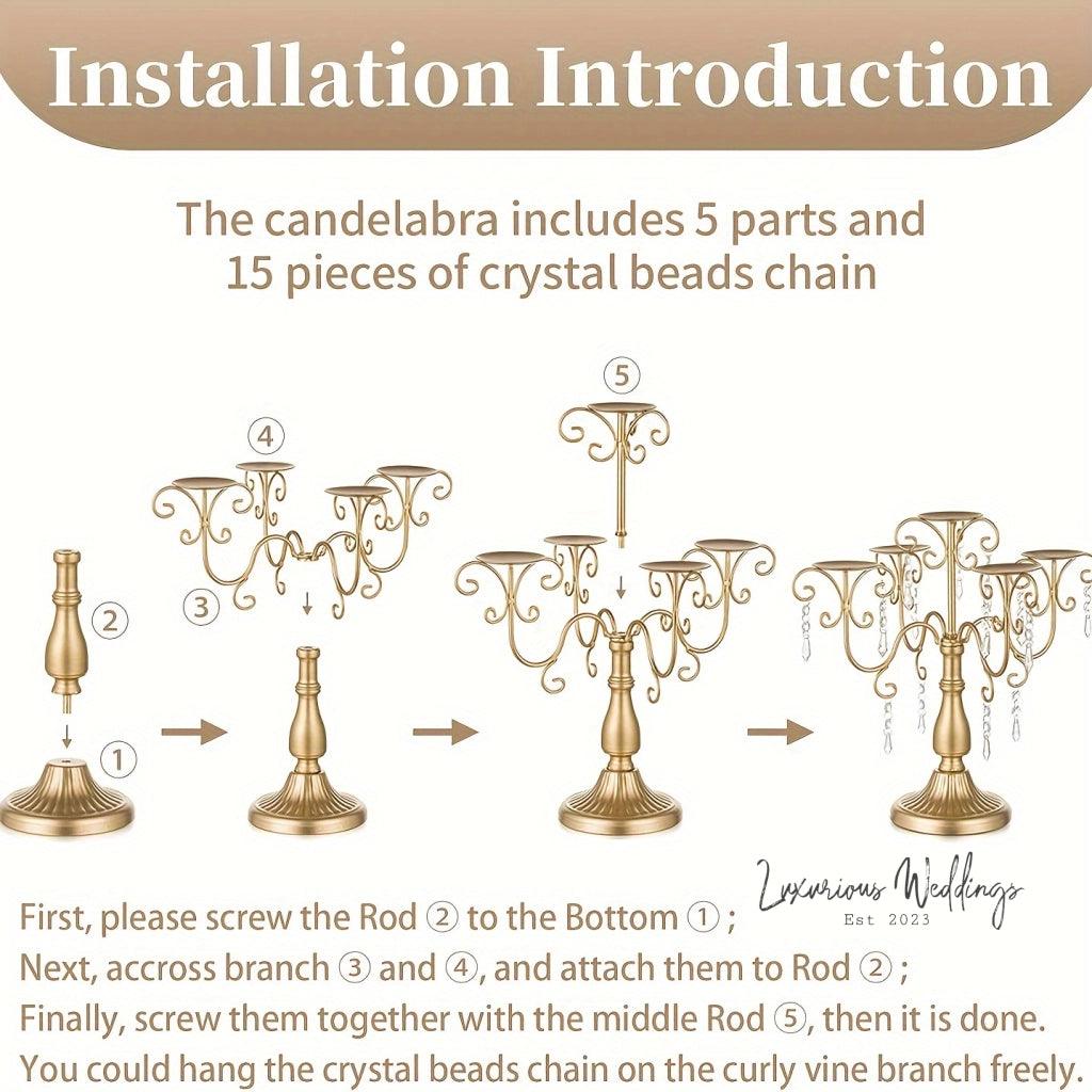 Vintage Iron Candle Holder for Wedding Reception - Table Centerpiece centerpieces Luxurious Weddings