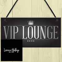 Vintage VIP Lounge: Hanging Man Cave Sign for Home Bar, signs Luxurious Weddings