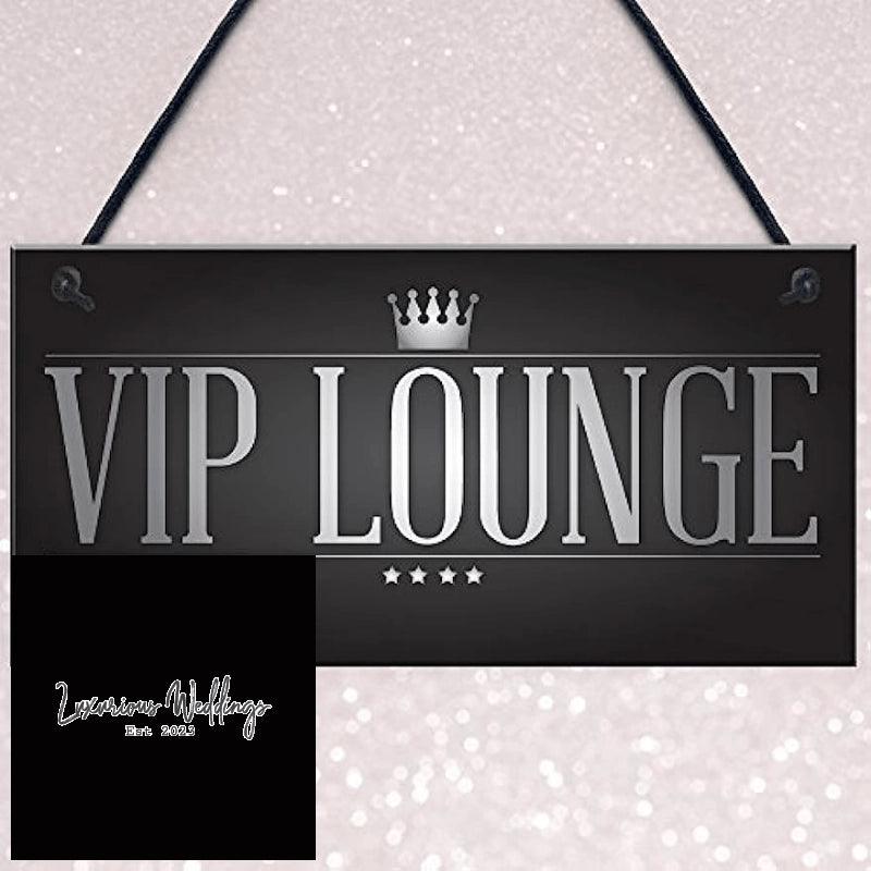 Vintage VIP Lounge: Hanging Man Cave Sign for Home Bar, signs Luxurious Weddings