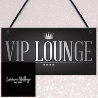 Vintage VIP Lounge: Hanging Man Cave Sign for Home Bar, signs Luxurious Weddings