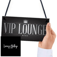 Vintage VIP Lounge: Hanging Man Cave Sign for Home Bar, signs Luxurious Weddings