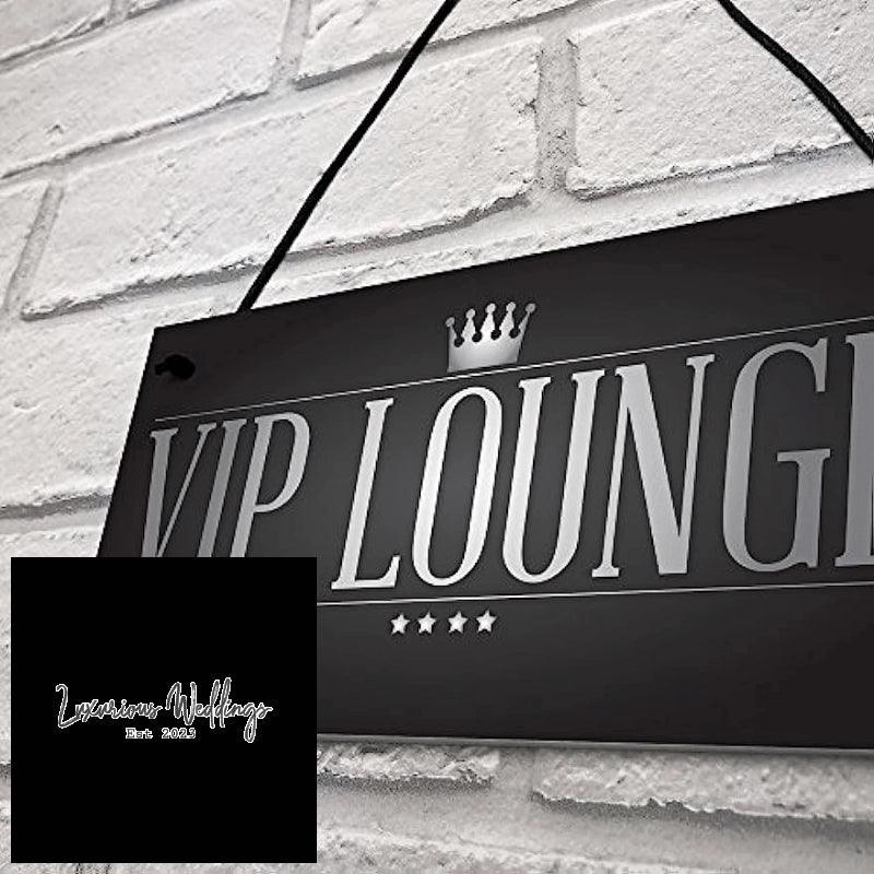 Vintage VIP Lounge: Hanging Man Cave Sign for Home Bar, signs Luxurious Weddings