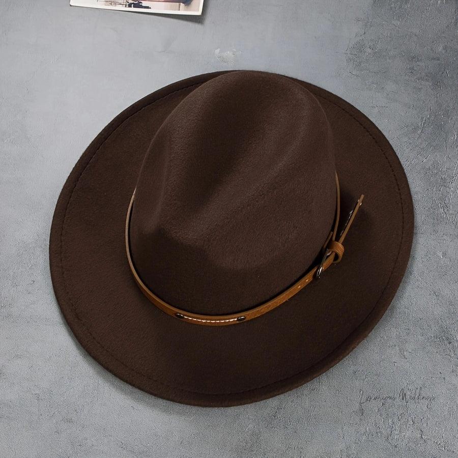 Vintage Wool Top Hat with Leather Buckle -Wedding Accessories Hats Luxurious Weddings