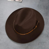 Vintage Wool Top Hat with Leather Buckle -Wedding Accessories Hats Luxurious Weddings