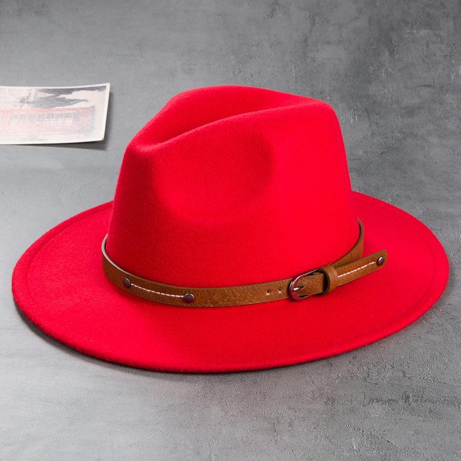 Vintage Wool Top Hat with Leather Buckle -Wedding Accessories Hats Luxurious Weddings