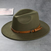 Vintage Wool Top Hat with Leather Buckle -Wedding Accessories Hats Luxurious Weddings