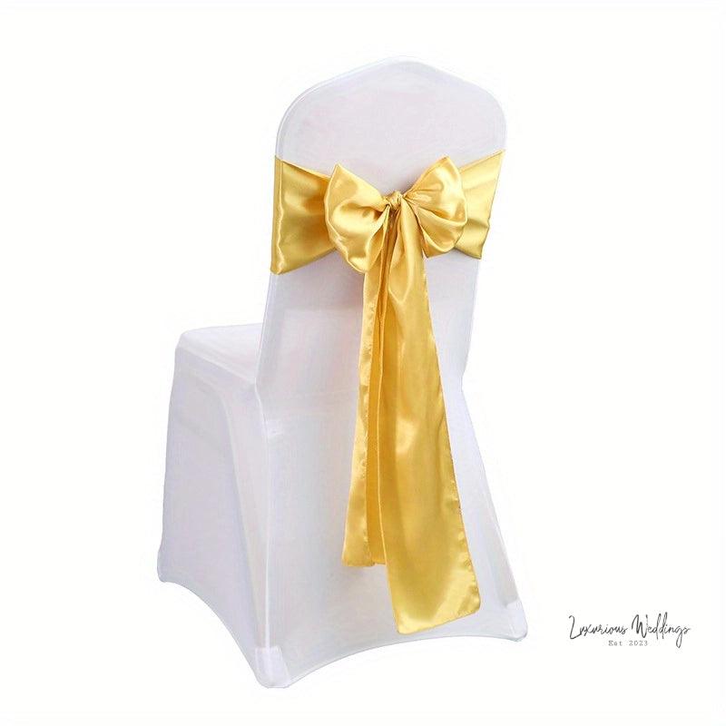 Wedding Party Chair Cover Set - 5pcs Chair Sashes Luxurious Weddings