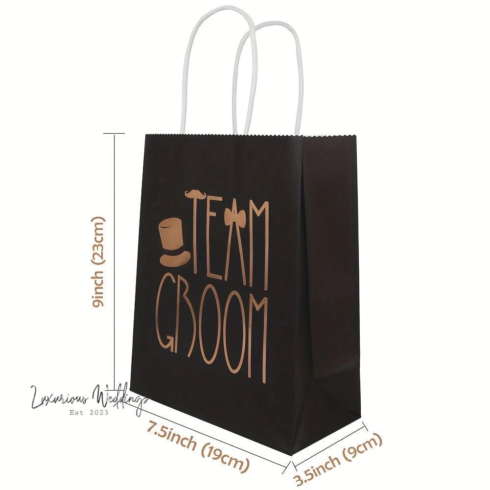Wedding Party Gift Bags - 12pcs, Rose Gold Foiled, Bridal Shower Favors Wedding favors Luxurious Weddings
