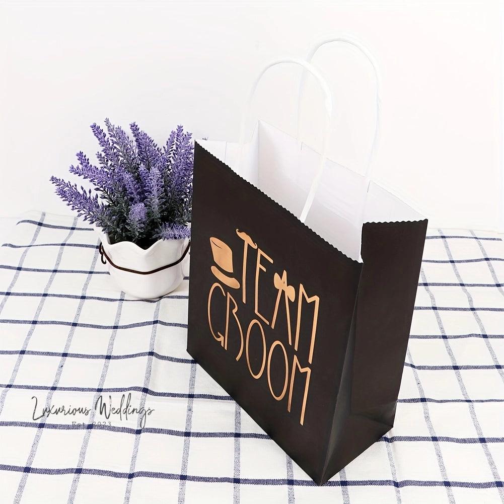 Wedding Party Gift Bags - 12pcs, Rose Gold Foiled, Bridal Shower Favors Wedding favors Luxurious Weddings