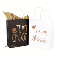 Wedding Party Gift Bags - 12pcs, Rose Gold Foiled, Bridal Shower Favors Wedding favors Luxurious Weddings