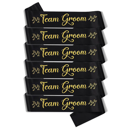 Wedding Party Sash Set - Groom to Be & Team Groom - 7pcs Team Groom Sashes Luxurious Weddings
