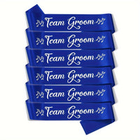 Wedding Party Sash Set - Groom to Be & Team Groom - 7pcs Team Groom Sashes Luxurious Weddings
