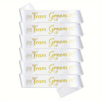 Wedding Party Sash Set - Groom to Be & Team Groom - 7pcs Team Groom Sashes Luxurious Weddings