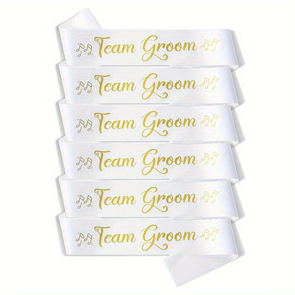 Wedding Party Sash Set - Groom to Be & Team Groom - 7pcs Team Groom Sashes Luxurious Weddings