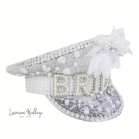 White Imitation Pearl Bridal Hat Luxurious Weddings