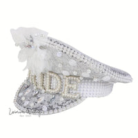 White Imitation Pearl Bridal Hat Luxurious Weddings
