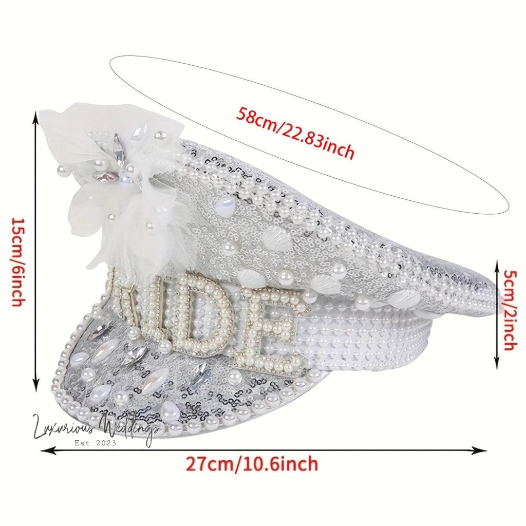 White Imitation Pearl Bridal Hat Luxurious Weddings