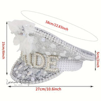 White Imitation Pearl Bridal Hat Luxurious Weddings