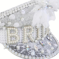 White Imitation Pearl Bridal Hat Luxurious Weddings