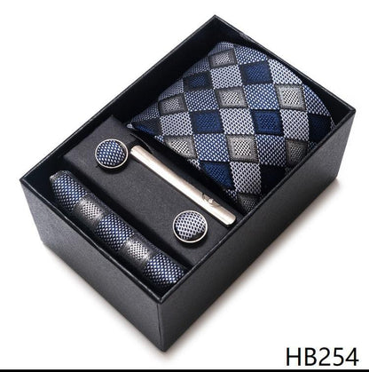 100% Silk Tie Handkerchief Cufflink Set For Men Neckties Luxurious Weddings
