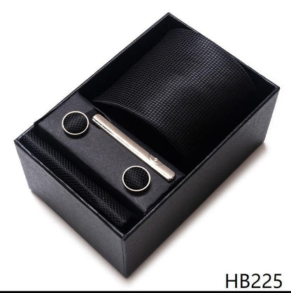 100% Silk Tie Handkerchief Cufflink Set For Men Neckties Luxurious Weddings