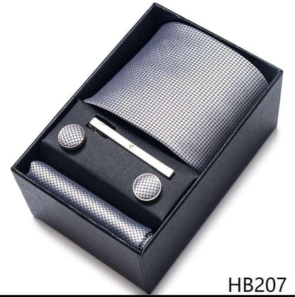 100% Silk Tie Handkerchief Cufflink Set For Men Neckties Luxurious Weddings